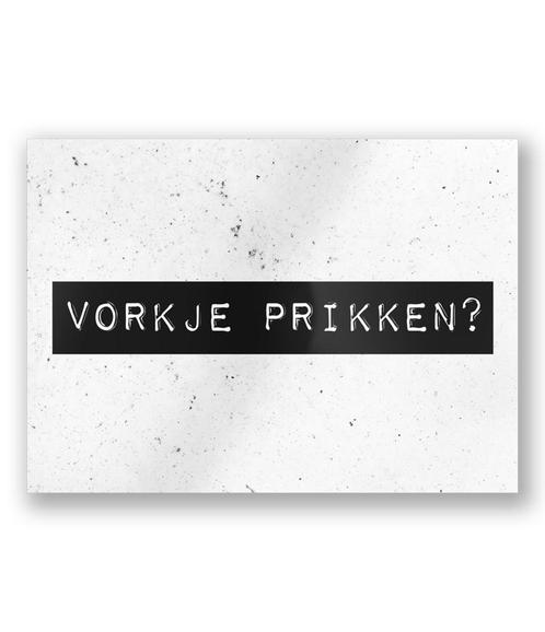 Wenskaart Vorkje Prik 15cm, Hobby en Vrije tijd, Feestartikelen, Nieuw, Verzenden