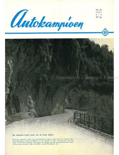1961 AUTOKAMPIOEN MAGAZINE 22 NEDERLANDS, Livres, Autos | Brochures & Magazines, Enlèvement ou Envoi