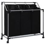vidaXL Wassorteerder met 3 zakken staal zwart, Maison & Meubles, Accessoires pour la Maison | Autre, Verzenden