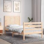 vidaXL Bedframe met hoofdbord massief hout, Huis en Inrichting, Slaapkamer | Bedden, Verzenden, Nieuw