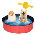 Lendo Online Hondenzwembad met borstel Ø120x30cm PVC Rood, Animaux & Accessoires, Jouets pour chiens, Verzenden