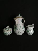 Meissen Servizio da caffè ricco dipinto indiano verde -