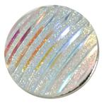 Fako Bijoux® - Click Button - Glitter Streep - Wit, Verzenden, Nieuw