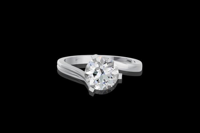 Ring - 14 karaat Witgoud - 2.16ct. tw. Diamant (Lab-grown), Handtassen en Accessoires, Ringen