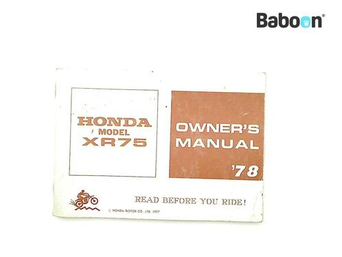 Livret dinstructions Honda XR 75 1973-1978 (XR75), Motoren, Onderdelen | Honda, Verzenden