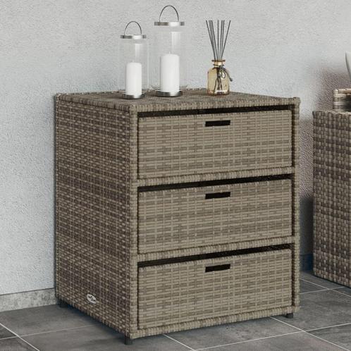 vidaXL Tuinkast 55x59x69 cm poly rattan grijs, Tuin en Terras, Bergingen en Tuinkasten, Nieuw, Verzenden
