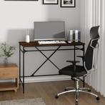 vidaXL Bureau 100x50x75 cm bewerkt hout en ijzer bruin, Verzenden, Nieuw