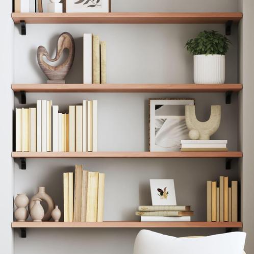 vidaXL Wandschap 80x30x2 cm behandeld massief eikenhout, Huis en Inrichting, Kasten | Wandmeubels, Nieuw, Verzenden