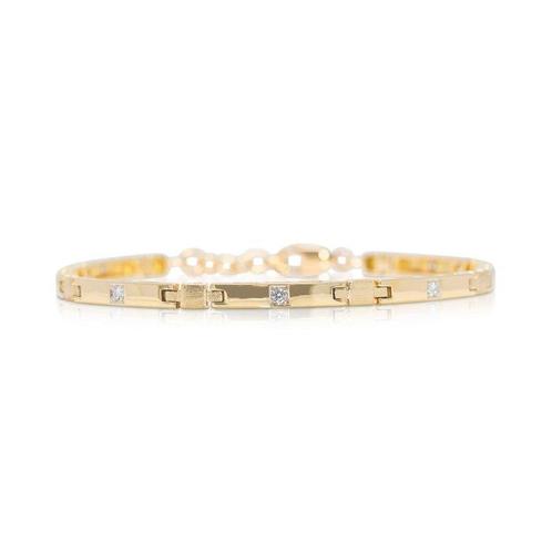 Bracelet - 18 carats Or jaune -  0.21ct. tw. Diamant, Handtassen en Accessoires, Antieke sieraden