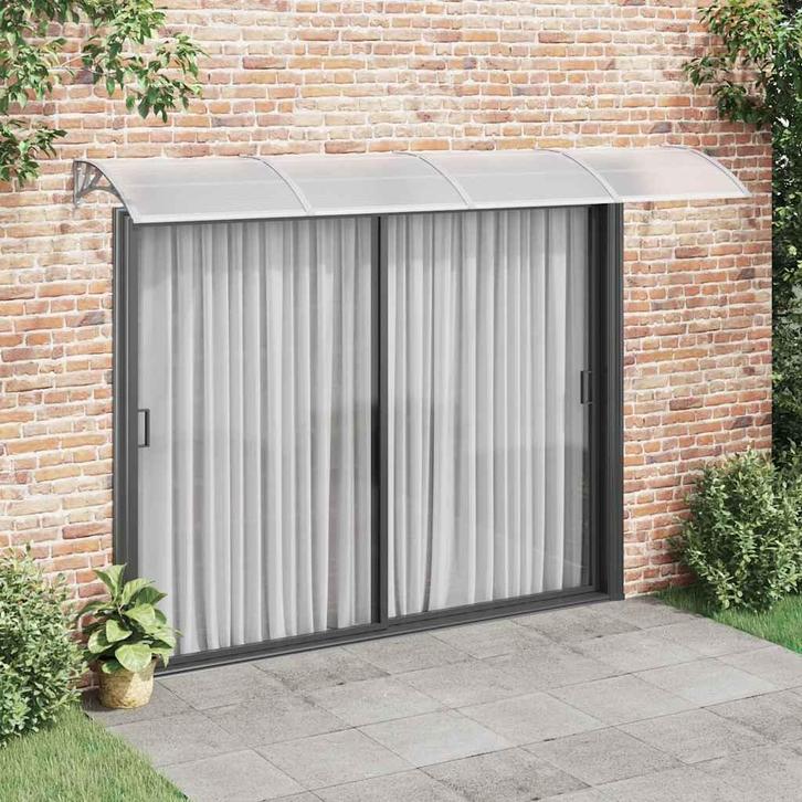 vidaXL Deurluifel Grijs 350x100 cm Polycarbonaat, Jardin & Terrasse, Protection solaire, Envoi