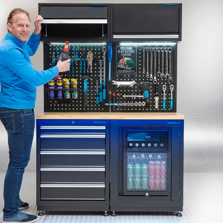 Datona Werkplaatsinrichting PREMIUM eiken werkblad met, Doe-het-zelf en Bouw, Werkbanken, Ophalen of Verzenden