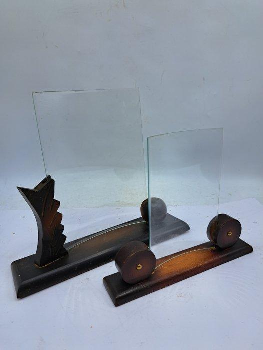 Fotolijst- Foto - Hout, Glas - Twee Fotolijstjes, Antiek en Kunst, Curiosa en Brocante