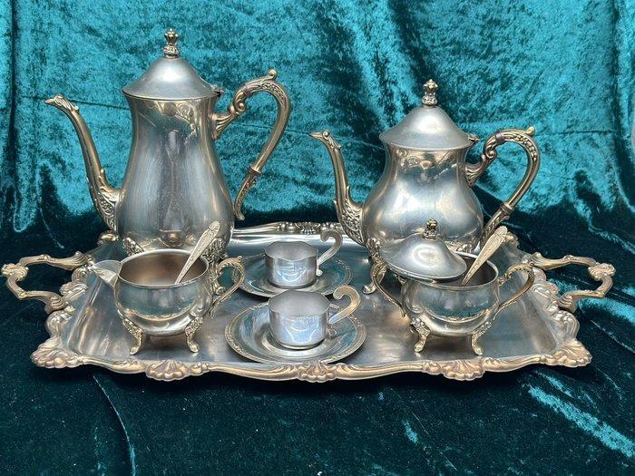 Silberfarbenes Barock-Kaffeeservice - Service à café - Métal, Antiek en Kunst, Antiek | Meubels | Tafels