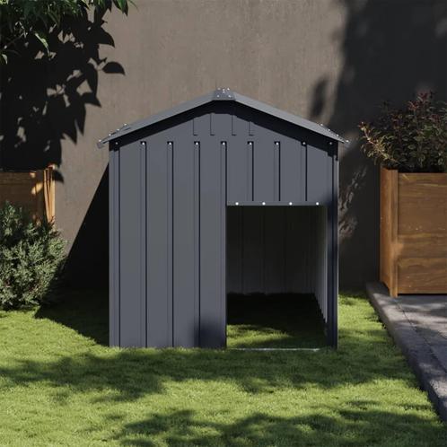 vidaXL Hondenhok met dak 117x153x123 cm gegalvaniseerd staal, Dieren en Toebehoren, Hondenhokken, Nieuw, Verzenden