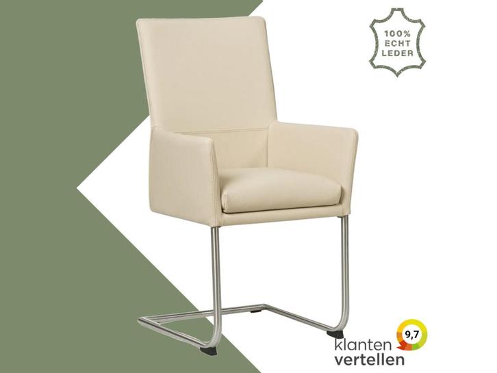 Leren eetkamerstoel Rumor - Toledo Betulla (crème) -, Huis en Inrichting, Stoelen, Overige kleuren, Eén, Nieuw, Leer, Ophalen of Verzenden