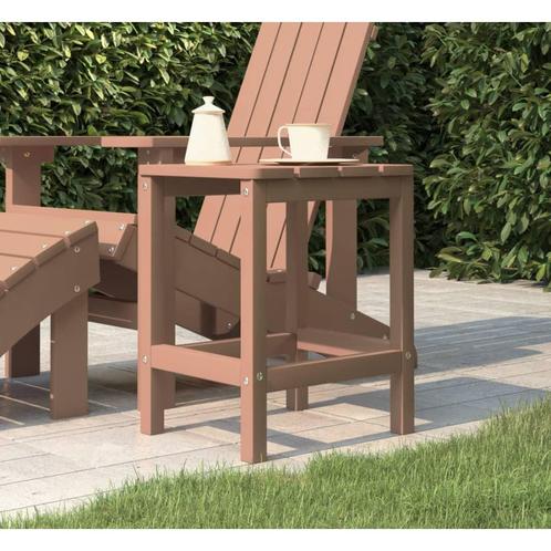 vidaXL Tuintafel Adirondack 38x38x46 cm HDPE bruin, Tuin en Terras, Tuintafels, Nieuw, Verzenden