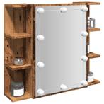vidaXL Spiegelkast met LED-verlichting 70x16,5x60 cm oud, Huis en Inrichting, Verzenden, Nieuw