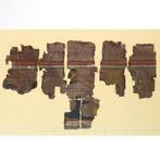 Oud-Egyptisch Papyrus Fragmenten met Anubis en Horus