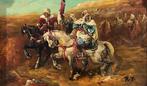 École Orientaliste (XX) - Les coursiers de Berberie, Antiquités & Art, Art | Peinture | Classique