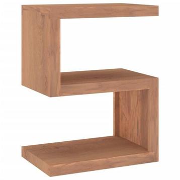 Teak Bijzettafel S-vorm | Tweede Kansje | OP=OP beschikbaar voor biedingen