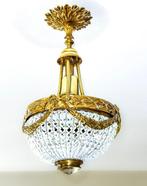 Lampe à suspendre - Cristal, Laiton, Antiek en Kunst