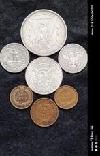 États-Unis. Lot of 7 coins, 1869/1964 (Sans Prix de Réserve), Postzegels en Munten