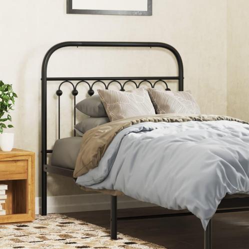 vidaXL Hoofdbord 90 cm metaal zwart, Huis en Inrichting, Slaapkamer | Bedden, Nieuw, Verzenden