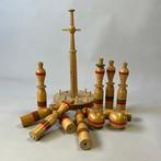 Decoratief ornament - Vintage Houten Kegelspel, in originele