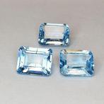 3 pcs Blauw Topaas - 15.70 ct - Antwerp Laboratory for, Nieuw
