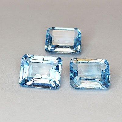 3 pcs Blauw Topaas - 15.70 ct - Antwerp Laboratory for, Handtassen en Accessoires, Edelstenen