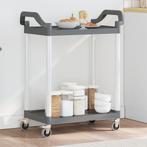 vidaXL Trolley 2-laags 81x41x92 cm aluminium grijs, Huis en Inrichting, Verzenden, Nieuw