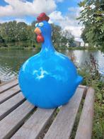 Beeld, funny blue balloon chicken - 40 cm - polyresin