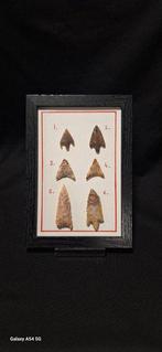 Néolithique Silex collection de pointe de flèche - 170 mm, Collections, Minéraux & Fossiles