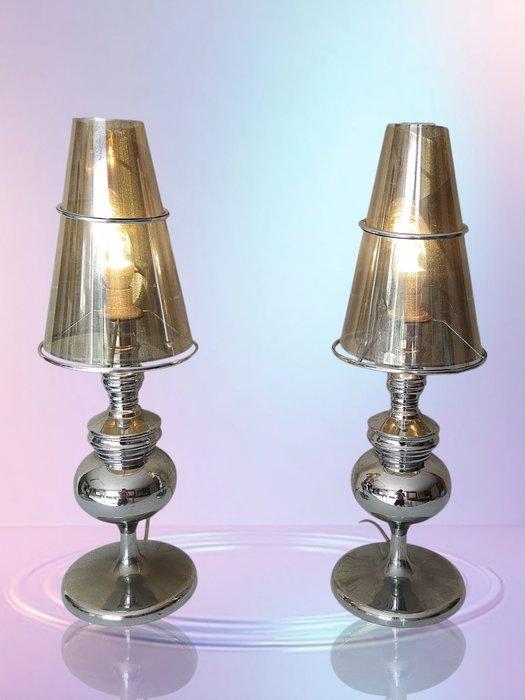 Lampe - Métal, Plastique - Paire de lampes en métal chromé, Antiek en Kunst, Kunst | Designobjecten