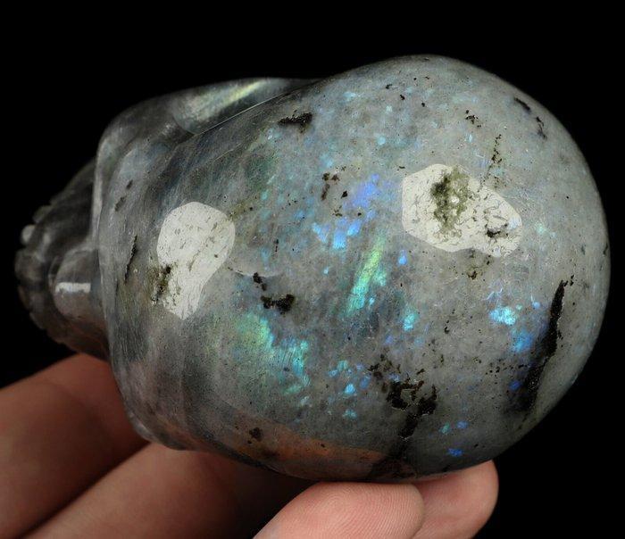 294 g 7,60 x 5,80 cm fijnste Labradorite Magic Skull Grote, Collections, Minéraux & Fossiles