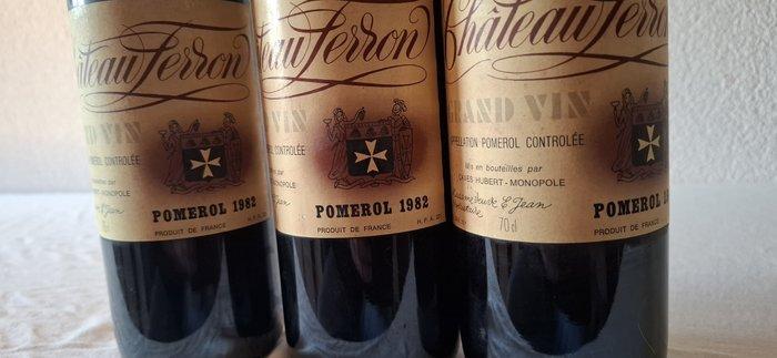 1982 Chateau Ferron - Pomerol - 3 Bouteilles (0,75 L), Collections, Vins