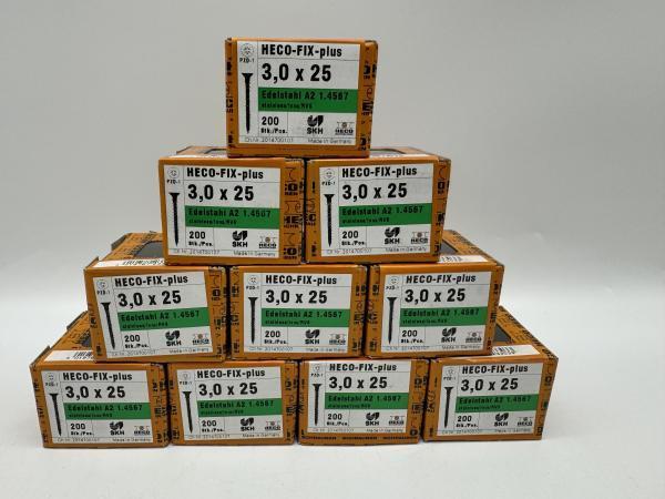 Veiling - Heco schroeven 2000 stuks 3,0x25mm (PZD-1) RVS, Doe-het-zelf en Bouw, IJzerwaren en Bevestigingsmiddelen