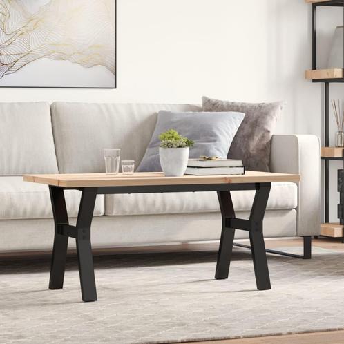 vidaXL Salontafel Y-frame 100x50x45,5 cm grenenhout en staal, Huis en Inrichting, Tafels | Eettafels, Nieuw, Verzenden
