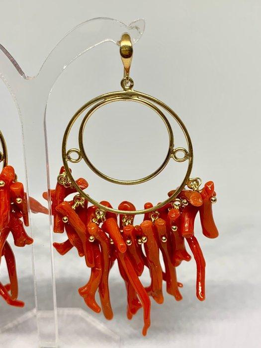 Koraal - Zilver - Oorbellen - Corallo a frange, Verzamelen, Mineralen en Fossielen