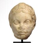 Oud-Romeins Marmer Hoofd van Eros, Antiek en Kunst
