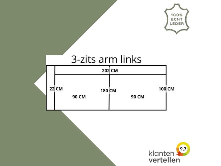 Leren elementenbank Flow - element 3 zits arm links, Antiek en Kunst, Antiek | Meubels | Stoelen en Sofa's, Ophalen of Verzenden