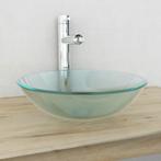 vidaXL Wasbak gehard glas 42 cm matglas, Doe-het-zelf en Bouw, Verzenden, Nieuw