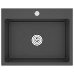 Zwarte Gootsteen RVS Handgemaakt | Retour Deal | -40%, Verzenden, Nieuw, Inox, Wastafel