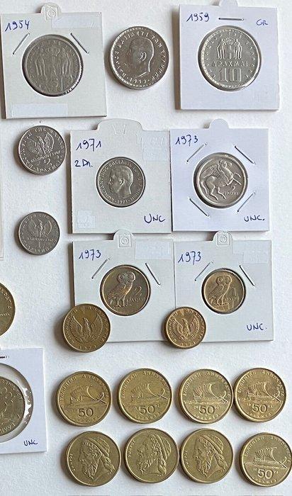 Griekenland. Lot of 55+ coins, various metals and, Postzegels en Munten, Munten | Europa | Niet-Euromunten
