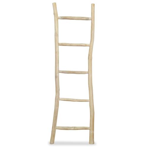 vidaXL Handdoekenladder met 5 sporten 45x150 cm teakhout, Huis en Inrichting, Badkamer | Badtextiel en Accessoires, Nieuw, Verzenden