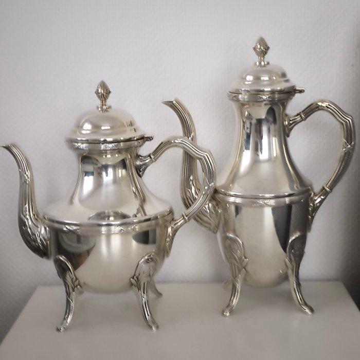 Koffie- en theeservies (4) - Verzilverd, (cijfer A) - H., Antiek en Kunst, Antiek | Meubels | Tafels