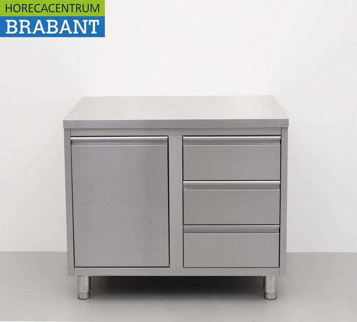 HCB inox Armoire de travail Table de travail Poubelle et 3, Zakelijke goederen, Horeca | Overige, Verzenden