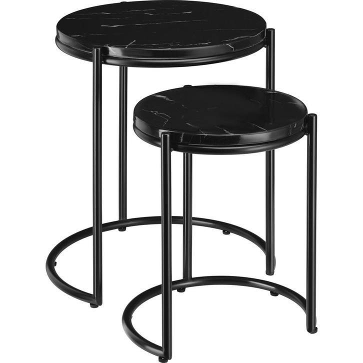 tectake Bijzettafel Ellsa, marmeren blad, stalen frame - zwa, Huis en Inrichting, Tafels | Bijzettafels, Verzenden