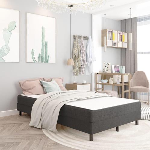 vidaXL Boxspring stof donkergrijs 120x200 cm, Huis en Inrichting, Slaapkamer | Bedden, Nieuw, Verzenden