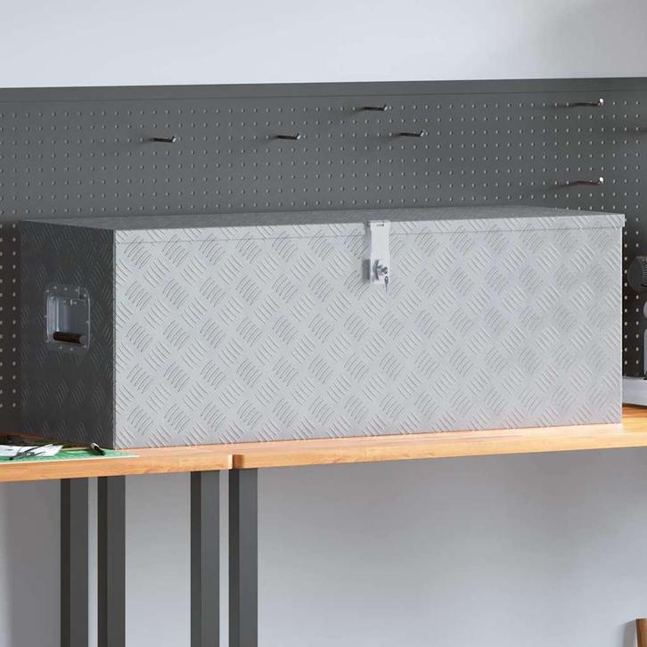 vidaXL Aluminium kist 110,5x38,5x40 cm zilverkleurig, Doe-het-zelf en Bouw, Gereedschapskisten, Nieuw, Verzenden
